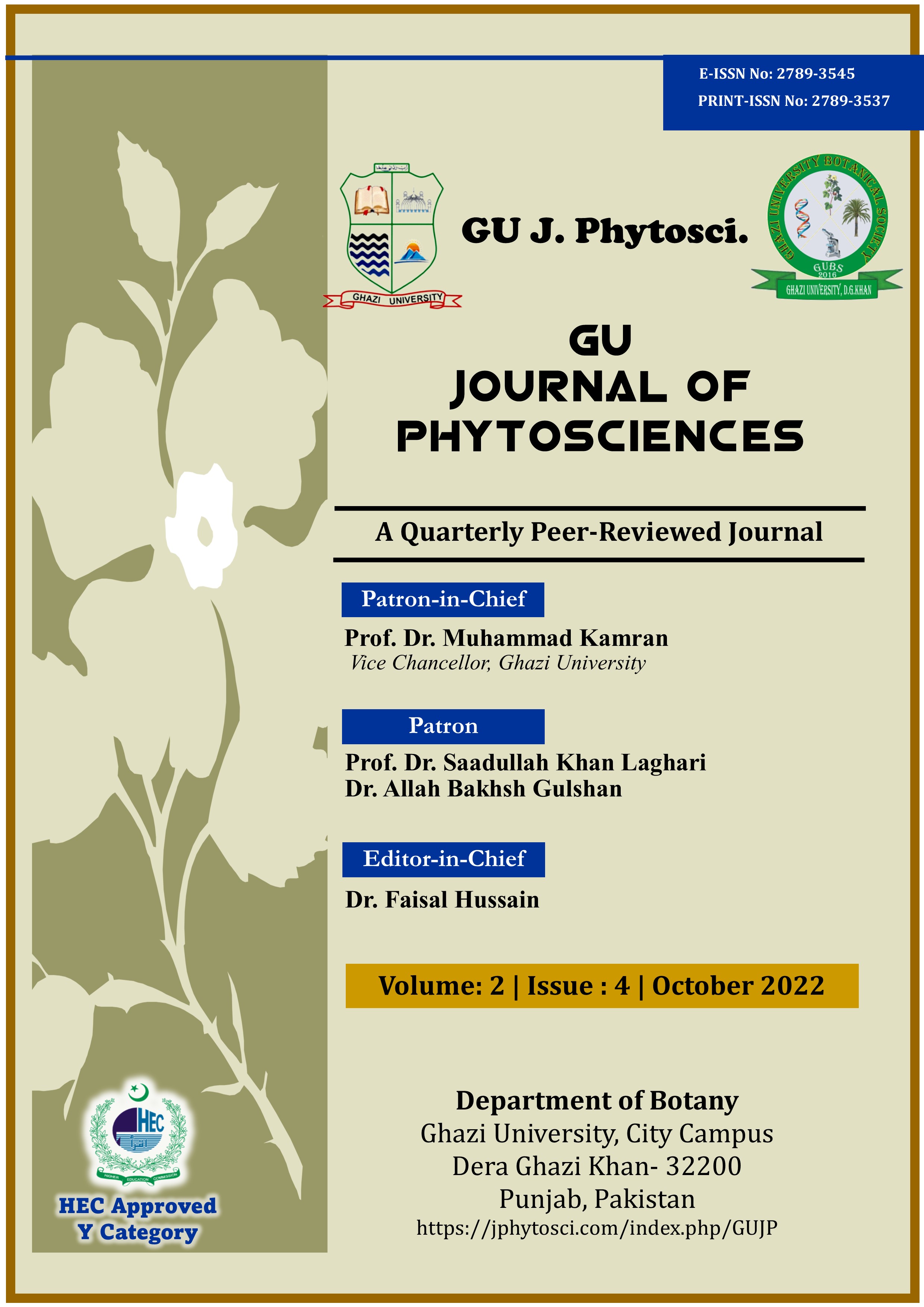 					View Vol. 2 No. 4 (2022): GU Journal of Phytosciences [October, 2022]
				