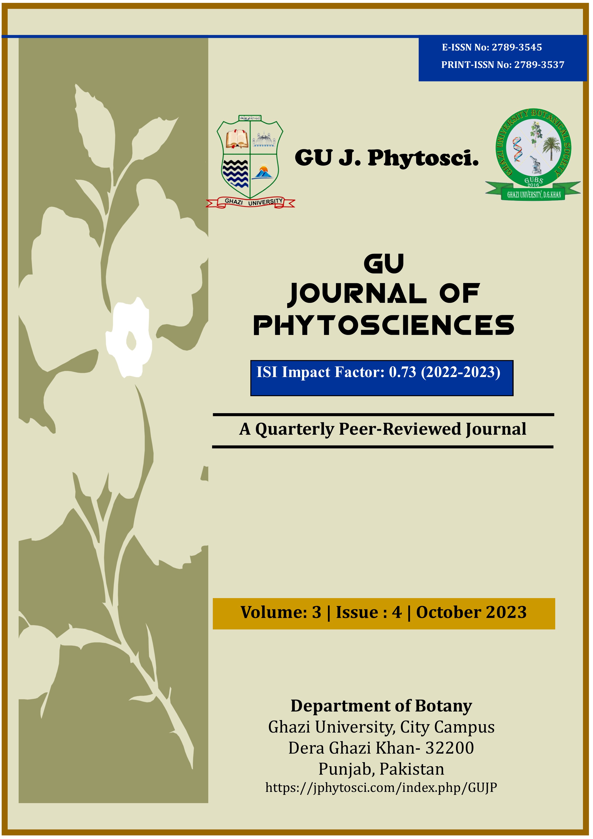 					View Vol. 3 No. 4 (2023): GU Journal of Phytosciences [October, 2023]
				