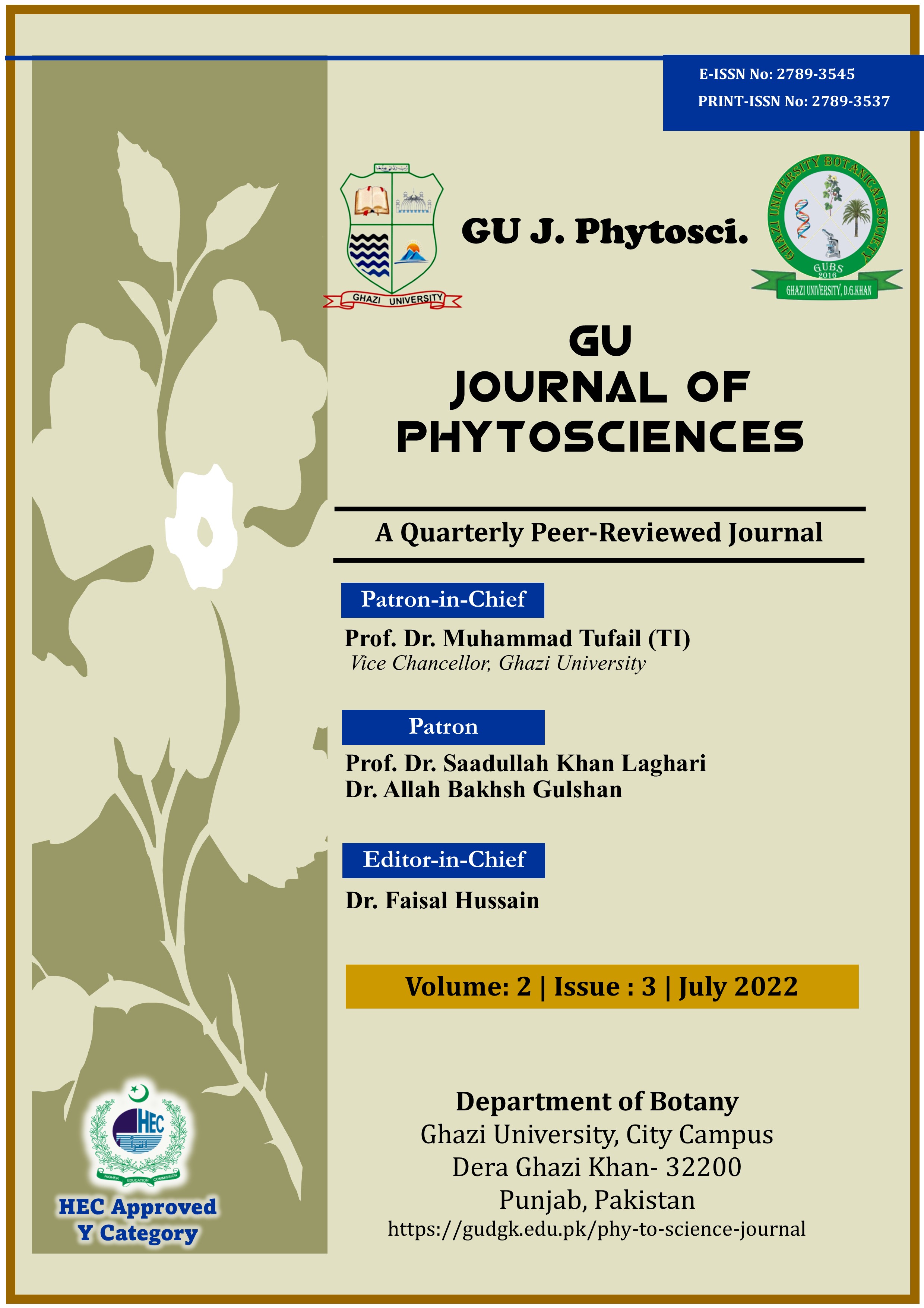 					View Vol. 2 No. 3 (2022): GU Journal of Phytosciences [July 2022]
				