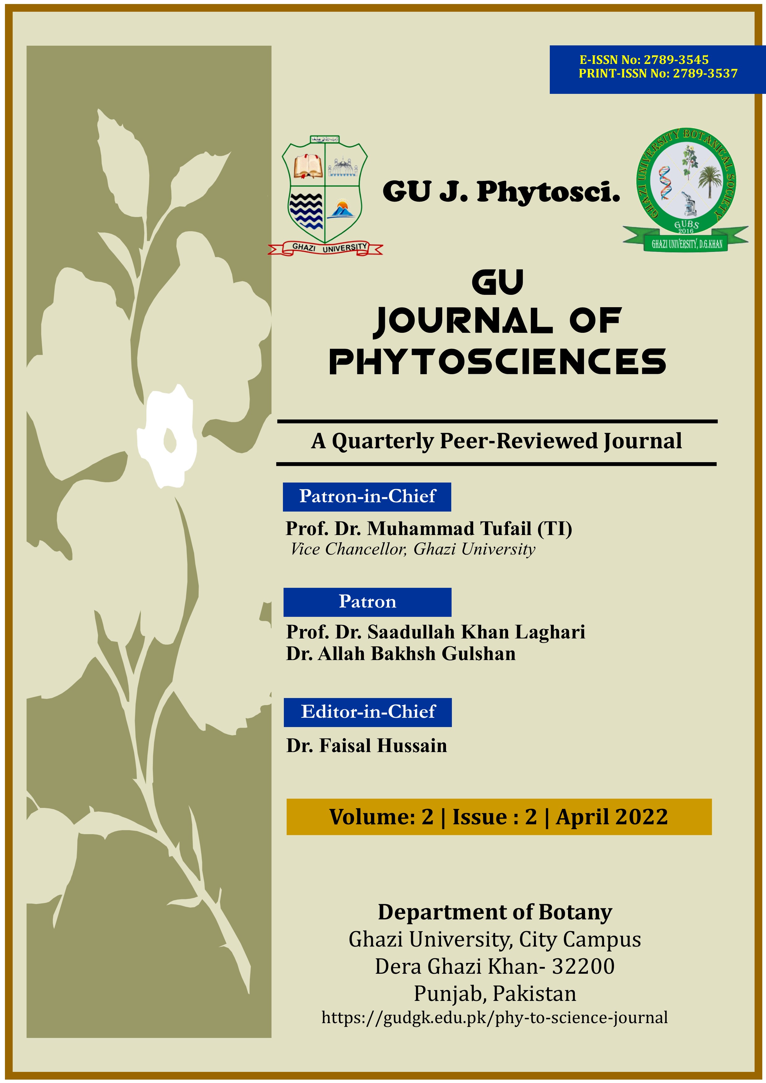 					View Vol. 2 No. 2 (2022): GU Journal of Phytosciences [April, 2022]
				